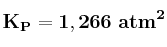 \bf K_P = 1,266\ atm^2