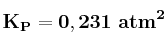 \bf K_P = 0,231\ atm^2