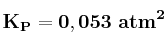 \bf K_P = 0,053\ atm^2