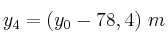 y_4 = (y_0 - 78,4)\ m