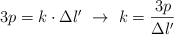 3p  = k\cdot \Delta l^{\prime}\ \to\ k = \frac{3p}{\Delta l^{\prime}