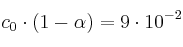 c_0\cdot (1 - \alpha) = 9\cdot 10^{-2}