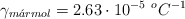 \gamma_{m\acute{a}rmol} = 2.63\cdot 10^{-5}\ ^oC^{-1}