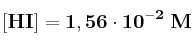 \bf [HI] = 1,56\cdot 10^{-2}\ M