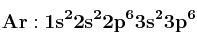 \bf Ar: 1s^22s^22p^63s^23p^6