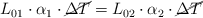 L_{01}\cdot \alpha_1\cdot \cancel{\Delta T} = L_{02}\cdot \alpha_2\cdot \cancel{\Delta T}