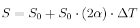 S = S_0 + S_0\cdot (2\alpha)\cdot \Delta T