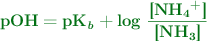 \color[RGB]{2,112,20}{\textbf{\ce{pOH = pK_b + log\ \frac{[\ce{NH4^+}]}{[\ce{NH3}]}}}