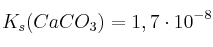 K_s(CaCO_3) = 1,7\cdot 10^{-8}