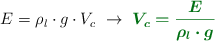 E = \rho_l\cdot g\cdot V_c\ \to\ \color[RGB]{2,112,20}{\bm{V_c = \frac{E}{\rho_l \cdot g}}}