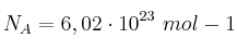 N_A = 6,02\cdot 10^{23}\ mol-1
