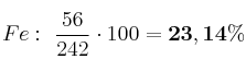 Fe:\ \frac{56}{242}\cdot 100 = \bf{23,14\%}