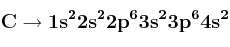 \bf C\to 1s^22s^22p^63s^23p^64s^2