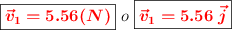 \fbox{\color{red}{\bm{\vec v_1 = 5.56(N)}}}\ o\ \fbox{\color{red}{\bm{\vec v_1 = 5.56\ \vec j}}}