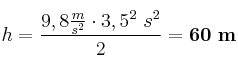 h = \frac{9,8\frac{m}{s^2}\cdot 3,5^2\ s^2}{2} = \bf 60\ m