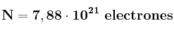 \bf N = 7,88\cdot 10^{21}\ electrones