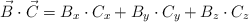 \vec B\cdot \vec C  = B_x\cdot C_x + B_y\cdot C_y + B_z\cdot C_z