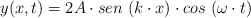 y(x,t) = 2A\cdot sen\ (k\cdot x)\cdot cos\ (\omega\cdot t)