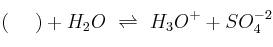 (\ \ \ \ ) + H_2O\ \rightleftharpoons\ H_3O^+ + SO_4^{-2}