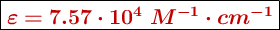 \fbox{\color[RGB]{192,0,0}{\bm{\varepsilon = 7.57\cdot 10^4\ M^{-1}\cdot cm^{-1}}}}