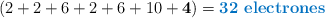 (2 + 2 + 6 + 2 + 6 + 10 + \bf{4}) = \color[RGB]{0,112,192}{\textbf{32 electrones}}