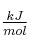 \textstyle{kJ\over mol}