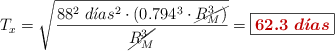 T_x = \sqrt{\frac{88^2\ d\acute{\imath}as^2\cdot (0.794^3\cdot \cancel{R_M^3)}}{\cancel{R_M^3}}} = \fbox{\color[RGB]{192,0,0}{\bm{62.3\ d\acute{\imath}as}}}