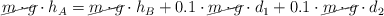 \cancel{m\cdot g}\cdot h_A  = \cancel{m\cdot g}\cdot h_B + 0.1\cdot \cancel{m\cdot g}\cdot d_1 + 0.1\cdot \cancel{m\cdot g}\cdot d_2