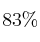 83\%