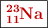 \fbox{\color[RGB]{192,0,0}{\bf \ce{^23_11Na}}}