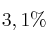 3,1\%