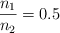 \frac{n_1}{n_2} = 0.5