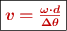 \fbox{\color[RGB]{192,0,0}{\bm{v = \frac{\omega\cdot d}{\Delta \theta}}}}