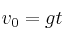 v_0 = gt
