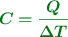 \color[RGB]{2,112,20}{\bm{C = \frac{Q}{\Delta T}}}