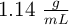 1.14 \ \textstyle{g\over mL}