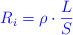 \color{blue}{R_i = \rho\cdot \frac{L}{S}}