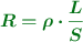 \color[RGB]{2,112,20}{\bm{R = \rho\cdot \frac{L}{S}}}
