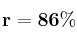\bf r = 86\%