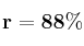 \bf r = 88\%