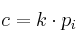 c = k\cdot p_i