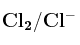 \bf Cl_2/Cl^-