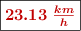 \fbox{\color[RGB]{192,0,0}{\bm{23.13\ \frac{km}{h}}}}