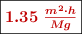 \fbox{\color[RGB]{192,0,0}{\bm{1.35\ \frac{m^2\cdot h}{Mg}}}}