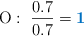 \ce{O}:\ \frac{0.7}{0.7} = \color[RGB]{0,112,192}{\bf 1}