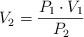 V_2  = \frac{P_1\cdot V_1}{P_2}