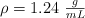 \rho=1.24\ \textstyle{g\over mL}