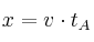 x = v\cdot t_A