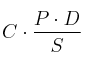 C\cdot \frac{P\cdot D}{S}