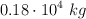 0.18\cdot 10^4\ kg